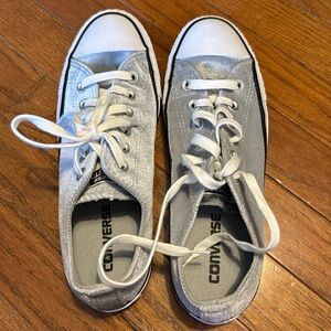 Converse All Star Classic Size 8 Silver/Gray velvet feel